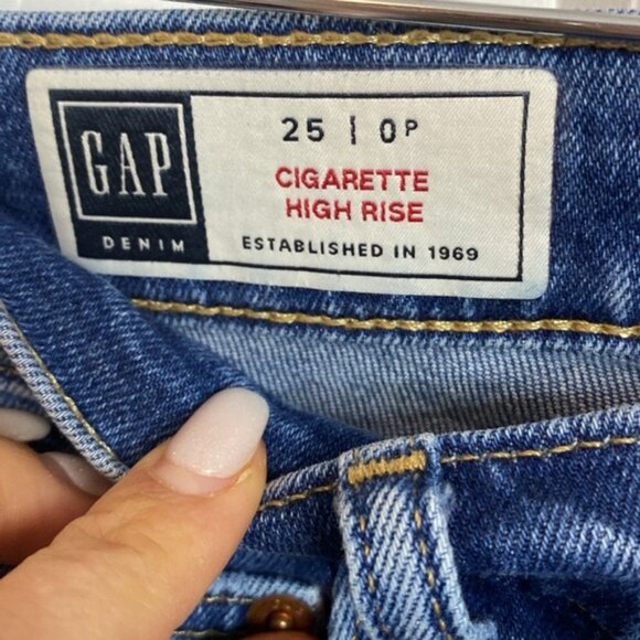 GAP Cigarette High Rise Blue Jeans25 - Picture 2 of 7